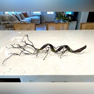 Snowy Mossy Twig Branch, Winter Christmas Floral Stem Set of 10